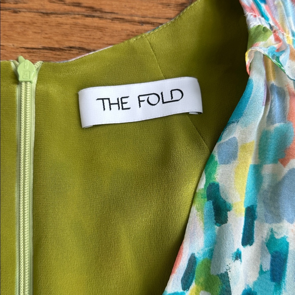 The Fold London The Versailles Abstract Print Silk Midi Dress US 10 - Picture 8 of 11